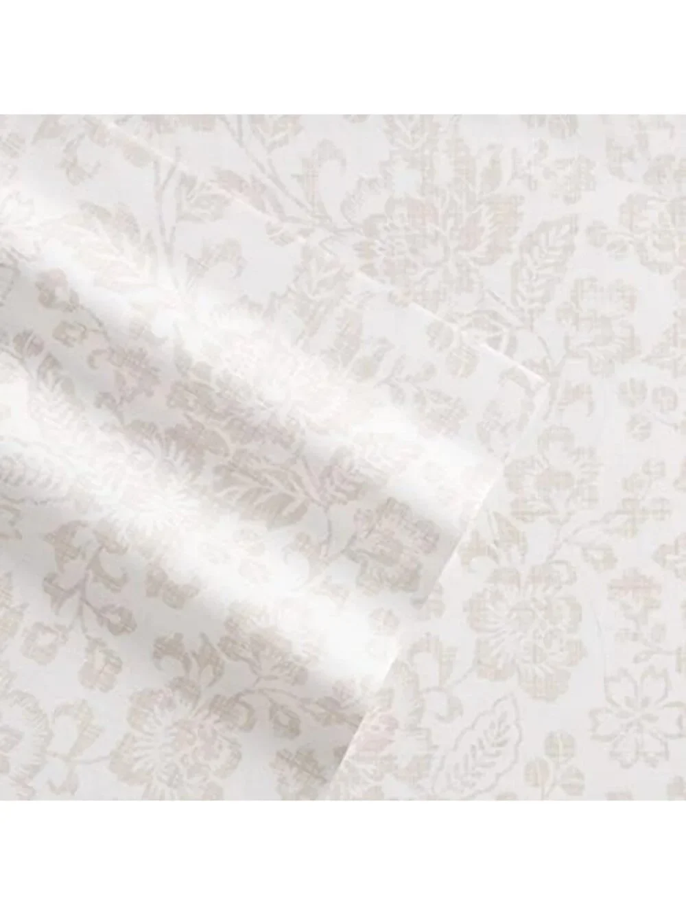 Queen Size Crisp Percale Cotton Sheet Set with Deep Pockets & Floral Pillowcases